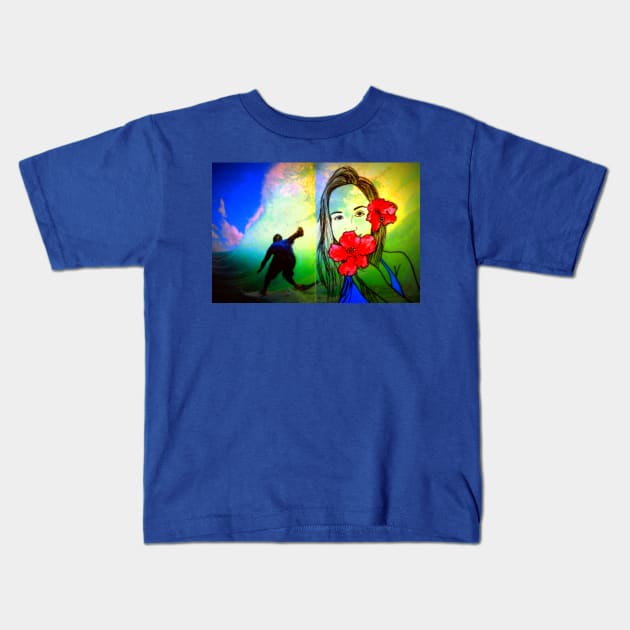 Hawaiian Girl Kids T-Shirt by BillyLee